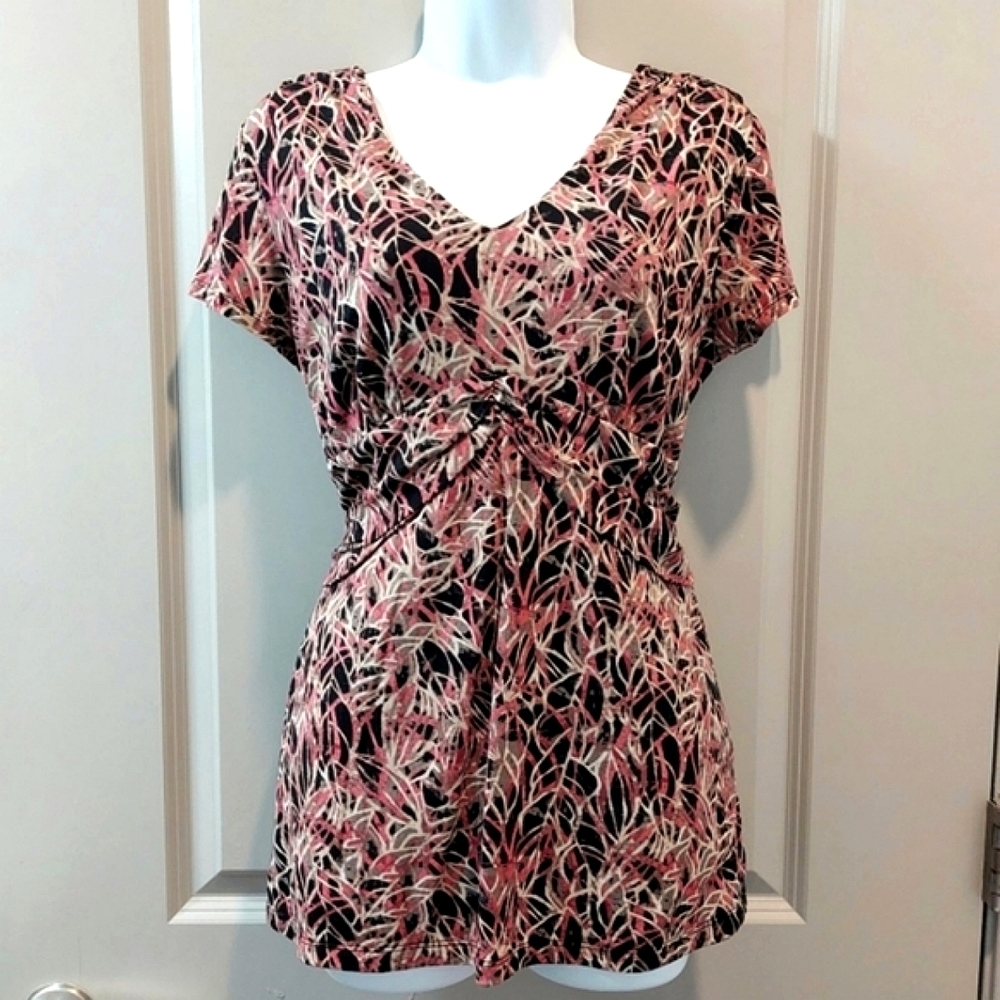 Style & Co short sleeved cinched waist top